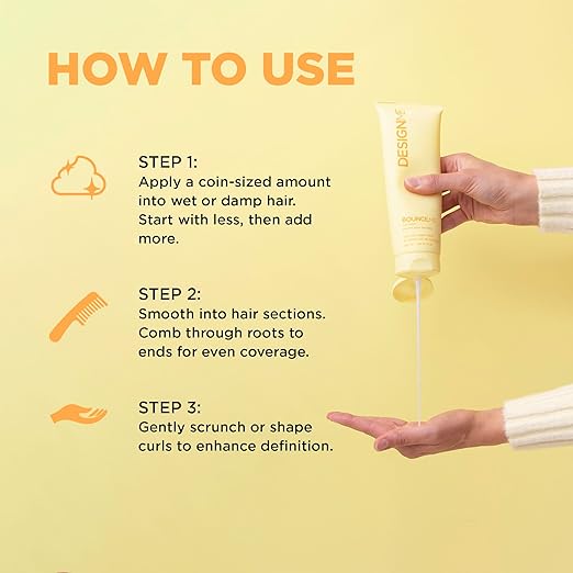 Design.Me BOUNCE.ME Curl Balm and Cream for Curly Hair with Nourishing Argan Oil | Wave, Coil, and Curl Defining Cream | Sulfate Free and Paraben Free (8.5 Fl Oz)