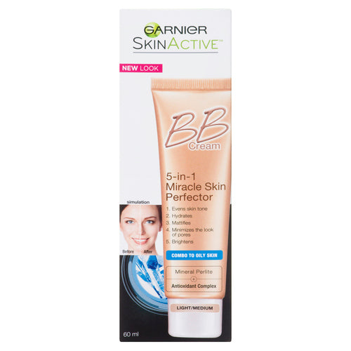 Garnier SkinActive BB Cream Oil-Free Face Moisturizer, Light/Medium, 2 fl. oz. - NO SPF