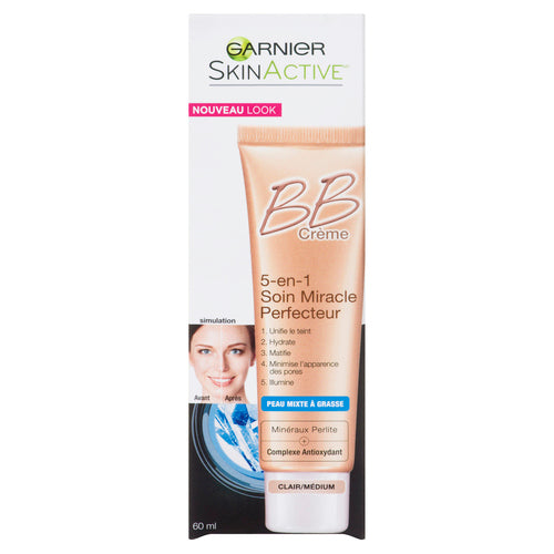 Garnier SkinActive BB Cream Oil-Free Face Moisturizer, Light/Medium, 2 fl. oz. - NO SPF