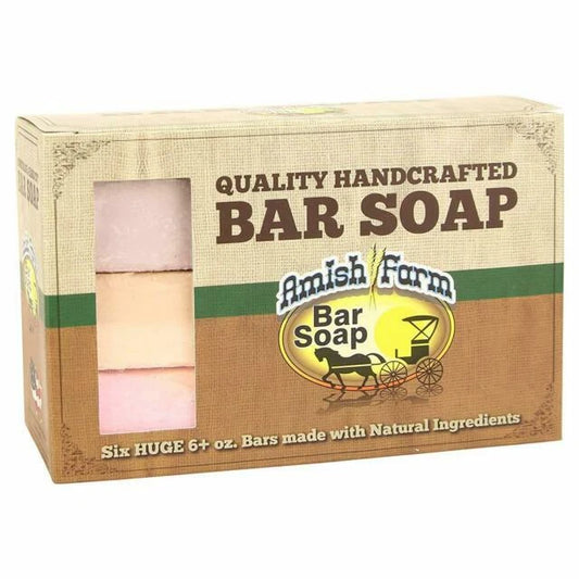 Amish Farms Paraben-Free, Hypoallergenic Moisturizing Bath Bars for Sensitive Skin with Natural Bentonite Clay - Made in USA (6 Pack)